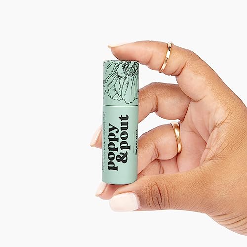 Poppy & Pout 100% Natural Lip Balm, 0.3Oz Cardboard Tube, Hand-Filled - Beeswax, Vitamin E, Organic Coconut Oil, Cruelty Free (Sweet Mint) #TOP7
