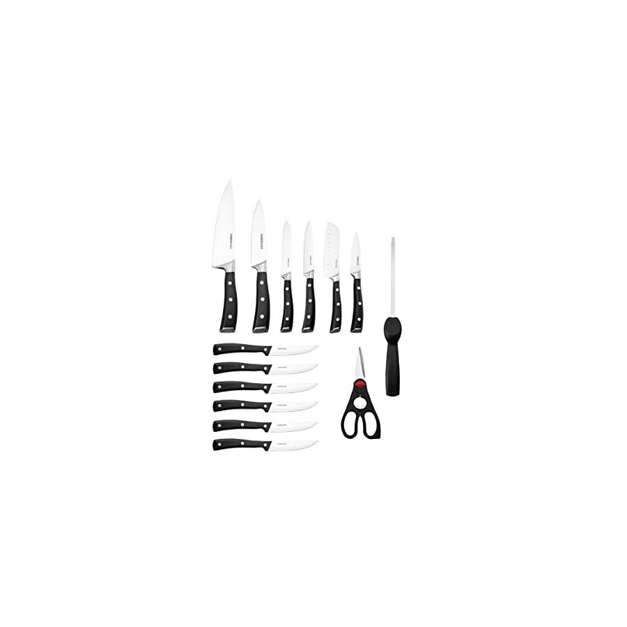 Farberware-15-Piece-Forged-Triple-Rivet-Knife-Block-Set-High-Carbon-Kitchen-Knife-Set-with-Ergonomic-Handles-15-Piece-Set-Razor-Sharp-Knife-Set-Black Farberware 15-Piece Forged Triple Rivet Knife Block Set, High-Carbon Kitchen Knife Set with Ergonomic Handles, 15-Piece Set, Razor-Sharp Knife Set, Black
