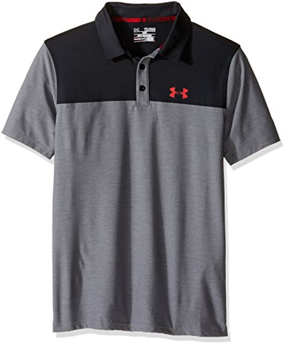 Under Armour Boys' UA Match Play Blocked Polo Youth Medium Graphite