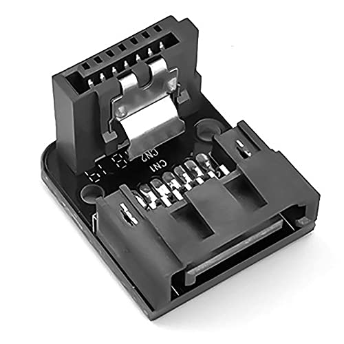 Swiixxer 1pezzi Doppio Sata 7Pin Femmina un Doppio 7Pin Adattatore Ad Angolo di 180 Gradi Scheda Madre Adattatore Sata per Desktop Ssd Hdd