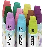 Chalkola Window Markers - 10 Vintage Colored Chalk Pens - 3 in 1 Nib, 15mm Jumbo Tip - Liquid Chalk Markers for Blackboard, Chalkboard, Windows, Cars - Glass Pens for Artists of All Ages