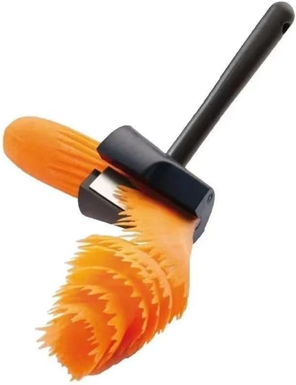 Vegetable Flower Rolling Tool – Creative Funnel Veggie Garnish Cutter with Stainless Steel Blade for Carrot, Cucumber, Salad Decoration & Kitchen Prep (Black) (3)