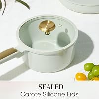 CAROTE Ceramic Cookware Set Nonstick, 14pcs Pots and Pans Set Nonstick, Non-Toxic & PFAS-Free, Dishwasher, RV/Camping Cookware Set, Cooking Pots with Lids, Sage Green — image 5