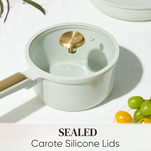 image for CAROTE Ceramic Cookware Set Nonstick, 14pcs Pots and Pans Set Nonstick