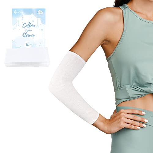 Evridwear Eczema Arm or Leg Sleeves, 5 Pairs Pure Cotton Fabric Prevent Scratching and Rubbing...