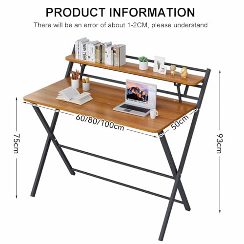 Bureau d'ordinateur pliable pour optimiser l'espace avec étagère de rangement intégrée