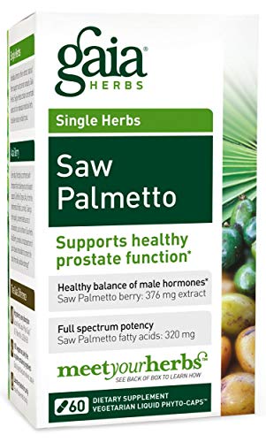 Gaia Herbs Saw Palmetto, Vegan Liquid Capsules, 60 Count - Prostate Health Supplement for Healthy Male Hormone Balance, Berry Supercritical Extract, Full Spectrum Potency