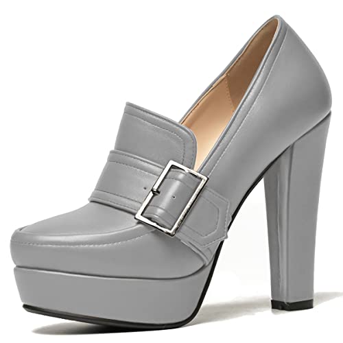 Image of SHODENSE Women Vintage Chunky Platform Loafers Pumps Tassel Round Closed Toe Slip On Suede Block High Heel Dress Loafer Shoes Buckle Strap Oxford Loafers Fringe Pump Dressy Chic Sexy Y2k 4-11 M US