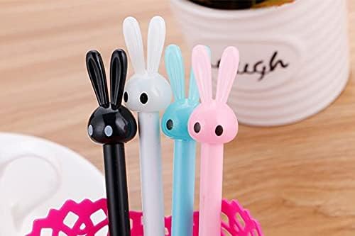 4 bolígrafos de gel de conejito de 0.020 in lindos bolígrafos de papelería, bolígrafos de gel para estudiantes, bolígrafo de gel negro con firma