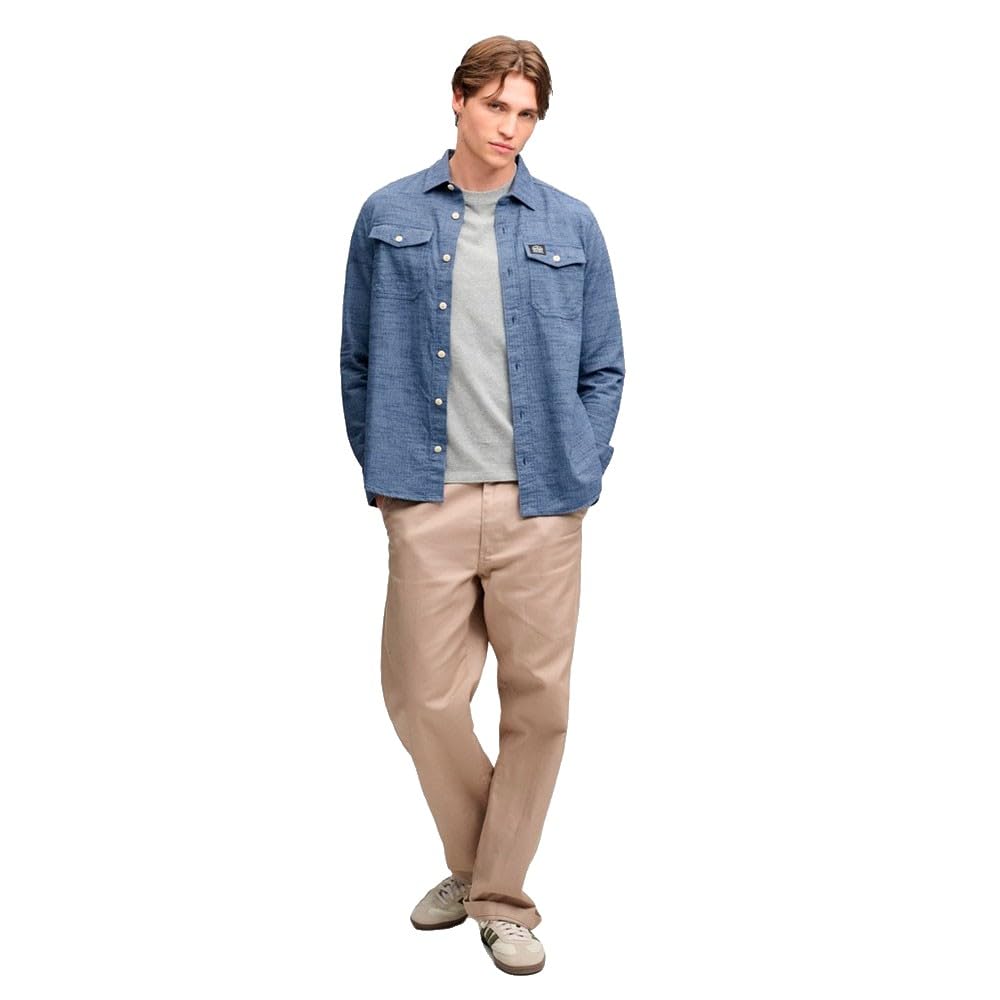 Superdry Camicia A Maniche Lunghe Herringbone Workwear XL