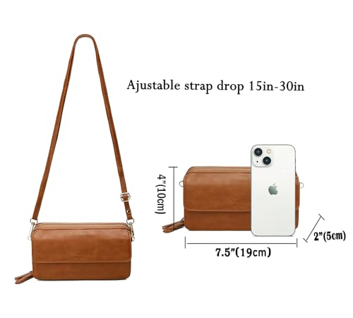 Image of Lanyani RFID Crossbody Wallet Wristlet Purse with Phone Pocket For Women Vegan Leather
