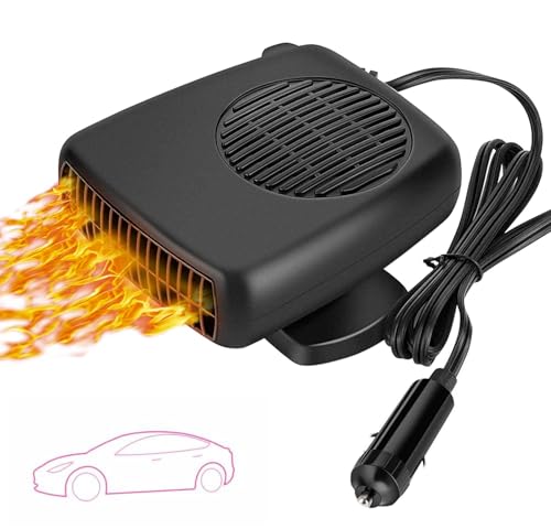 Chauffage portable pour pare-brise 12V avec désembueur rapide 2 en 1