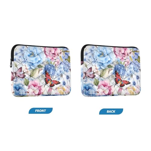 Funda para portátil de 13-14 pulgadas con diseño floral y mariposas miniatura 2