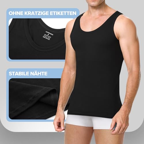 Gutable Unterhemd Herren Tank Top Männer Baumwolle Unterhemden Feinripp Tanktop Muskelshirt Herrenunterhemd Achselshirts Men Träger Shirts 3er Pack (1 Schwarz + 1 Marineblau + 1 Olive,S) 5