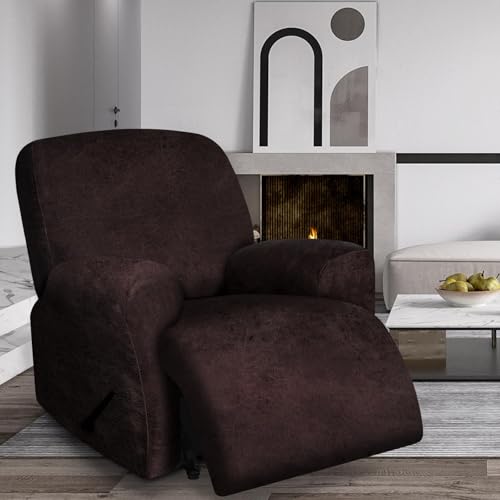 Image of molasofa Leather Like Oversized Recliner Chair Covers, Extra Large Big Man 4 Pieces Lazy Boy Recliner Cover for Wide Recliner Chair for Pets Kids Washable (X-Large, Chocolate)