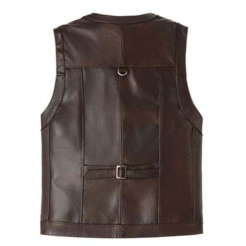 Men's Genuine Leather Vest Fall Winter Cowhide Multiple Pockets Photography Casual Fishing Outdoor Waistcoat3