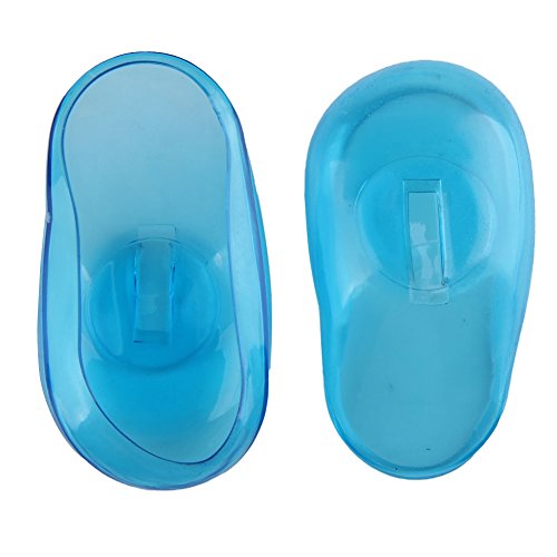 Vktech 2PCS Blue Clear Silicone Ear Cover Hair Dye Shield Protect Salon Color