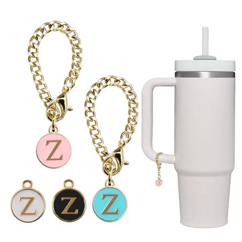 4PCS Stanley Cup Letter Charms - Name ID Handle Charms for Modern Tumblers, Fits All Water Cup Handles