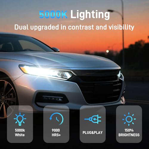 Image of XFLHEHD Fits for 2011-2020 Honda Odyssey Halogen Headlight Bulbs Combo, Ultra Bright 5000K White High Low Beam Headlight Bulbs, Plug and Play, 4 Pack