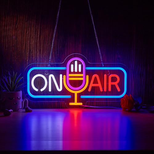 Roouneon On Air Neon Sign for Wall Decor Recording Light Signs Beer Bar Home Bedroom Man Cave Neon...