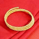 Pulsera de moda para mujer con cuentas de bola de discoteca, acabado dorado y arena de cobre, varias hebras, tamaño ajustable, adecuado para varias ocasiones (B)