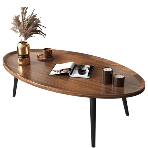 Table basse en noyer véritable forme ovale et lignes épurées - 4