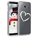 Produktbild kwmobile Samsung Galaxy J4+ / J4 Plus DUOS Hülle - Handyhülle für Samsung Galaxy J4+ / J4 Plus DUOS - Handy Case in Herz Brush Design Weiß Transparent
