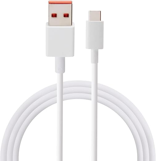 Xiaomi Mi 6A Fast Charging Cable 120W USB C PD Hypercharge Power Cord Quick Charge Compatible with Mi, Redmi, iPhone 15 Pr...