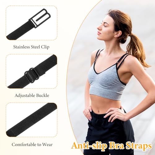 Nogeqi 15 Pcs Bra Strap Holders for Slipping, Bra Strap Clips, Bras Clips to Make Racerback, Conceal Straps, Cleavage Control