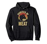 Vintage Powered By Meat Carnivore Meat Eater Pullover Hoodie