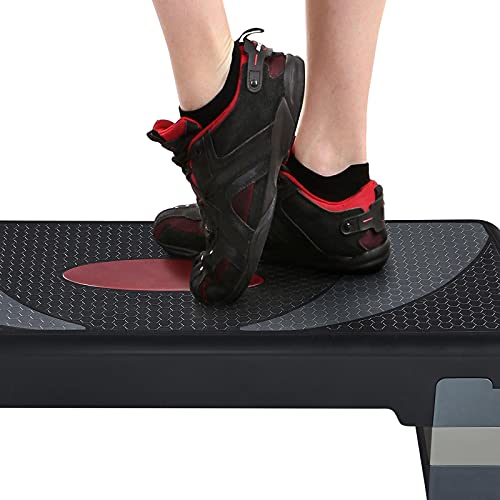 Yaheetech Steppbrett Fitness Aerobic Stepper Höhenverstellbar Step Bench mit 3 Stufen (10/15/20 cm) Rutschfestes Trainingsgerät für Büro und Zuhause