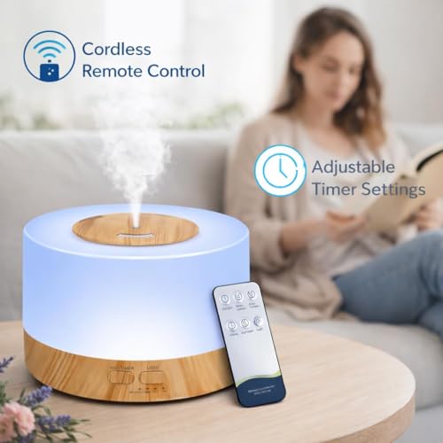 Image of Bedroom Humidifier for Sleep Essential Oil Diffuser with Flame Effect Night Light Ultrasonic Cool Mist Air Quiet USB Auto Shut Off Aromatherapy Diffuser (Oil Diffuser Humidifier)