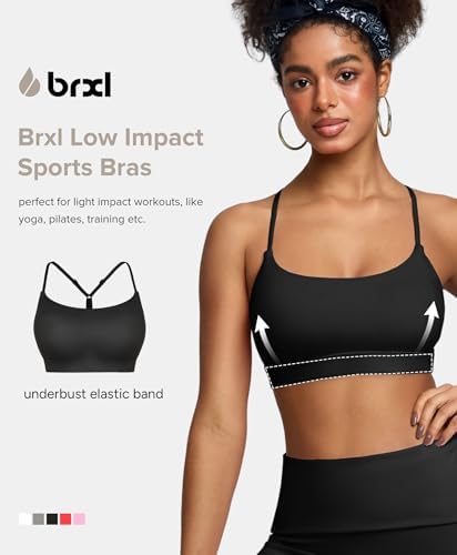 BRXL Sport Bras for Women Low Impact Y Back Adjustable Sports Bras Black L — view 3