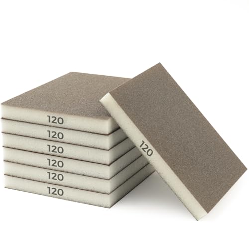 STEBRUAM 6 Pieces Sanding Sponges, 120 Grits Specifications Sanding Pads for DIY sanding tools,metal polishing,wood polishing, car polishing