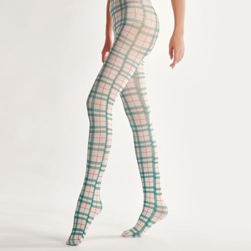 Premium Velvet Fashion Checkered Plaid Leggings Patterned Tights for Women with Designs 140D Pantyhose Opaque Stockings3