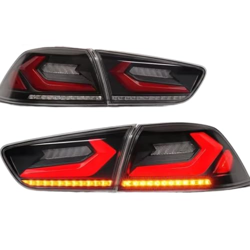 CEWSUIO Piloto trasero coche Compatible Con Mitsubishi Para Lancer-ex Para Luces Traseras Para EVO 2008-2018 Luz Trasera Dinámica Intermitente Luces Coche Conjunto Luces Traseras