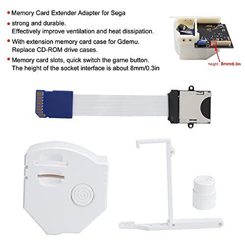 Image of Memory Card Mount Kit, 3D Print Extension Memory Card Extender Adapter Mount Kit for Holder Gdemu(White)