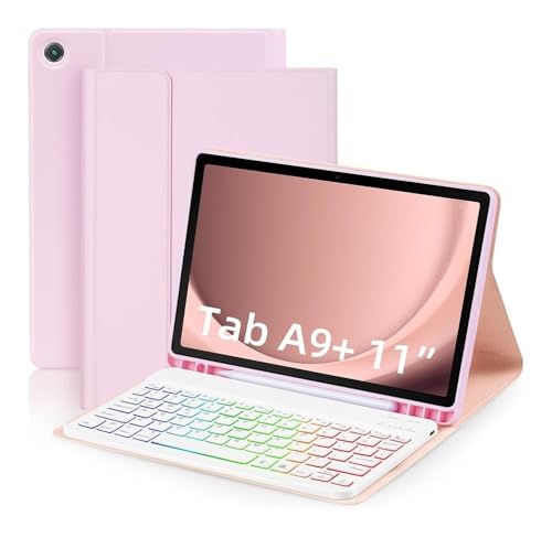 Funda de cuero con teclado RGB para Samsung Galaxy Tab A11+ de 11 pulgadas