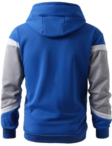 Mens Hoodie Multicolor Panel Sweatshirt Fleece Long Sleeve Sports Tops2