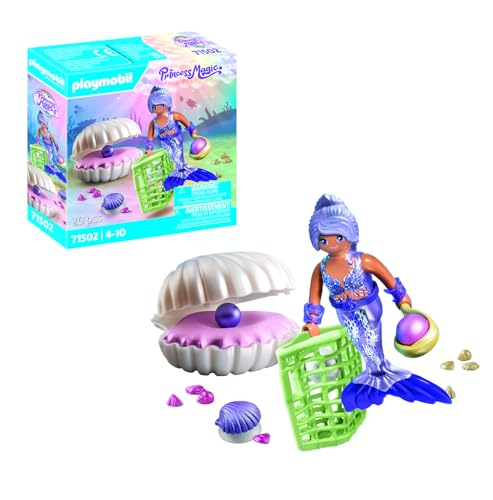 Playmobil Princess Magic 71502 Sirena Con Conchiglia E Perle, Inclusa Porta Perle A Forma Di Conchiglia E Conchiglia, Giochi Di Ruolo Divertenti, Gioc