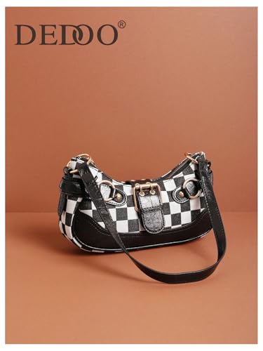 Image of GORGLITTER Women's Y2k Shoulder Bag Buckle Western Vintage Hobo Pu Leather Handbags with Coin Purse