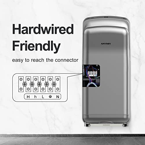 anydry 2005H Hand Dryer,Commercial Electric Hand Dryer,With Sponge Filter,Super Powerful,7-10 Seconds to dry,1750-2050 Watts (Silver)