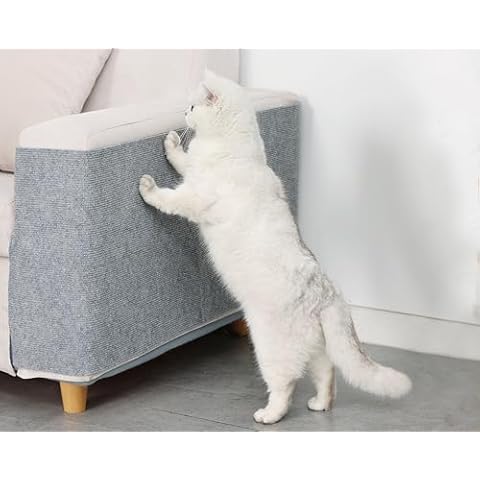 Cat Scratching Mat with Self-Adhesive for Cat Climbing, Cat Carpet Replacement for Cat Tree and Scratching Posts, Trimmable Couch Protector from Cat Claws (78" L*15.7" W) Cover