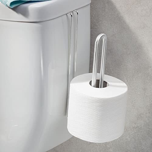 Mdesign Over The Tank Toilet Tissue Paper Roll Holder Dispenser And Reserve For Bathroom Storage - Hanging, Holds 2 Rolls - Durable Metal Wire - Chrome #TOP1