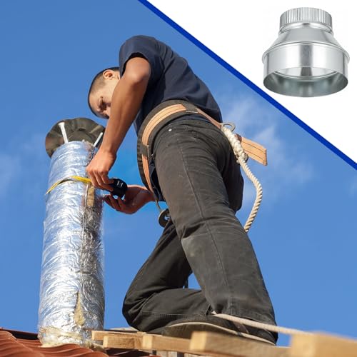 6 Inch to 4 Inch Duct Reducter Air Duct Adapter Galvanized Iron Round Metal Pipe Reducer for Heating Ventilation and Air Conditioning and Exhaust Ventilation Systems