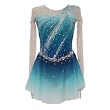 Zagitova Vestido De Patinaje Artístico For Niñas, Trajes De Patinaje Sobre Hielo Degradados For Mujer Con Uniforme De Competición Por Equipos De Diamantes(XXL)