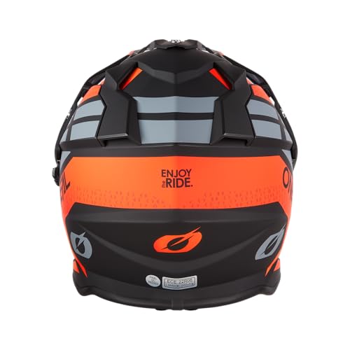 Miniatura 4 de O Neal Casco De Moto Enduro Aberturas De Ventilación Para Un Máximo Flujo De Aire Y Refrigeración, Carcasa Abs, Visera Solar Integrada Casco Sierra R V.24 Adulto Negro Naranja Gris Talla M