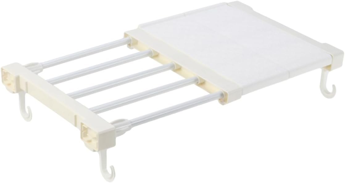 LABRIMP Expandable Adjustable Rack Shelf No Drill Storage for Closet Wardrobe and Cupboard Organization White and Design