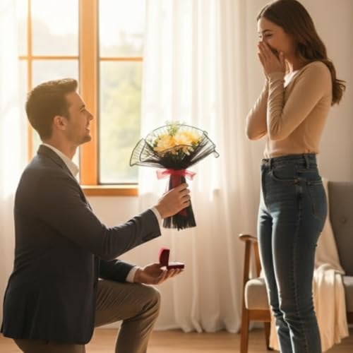 Image of SATYAM KRAFT 1 Pcs Artificial Flower Bouquet for Him Her | Romantic Decor for Valentine, Anniversary, Wedding, Birthday | Home, Table Office Decoration (Black Floral Bouquet)