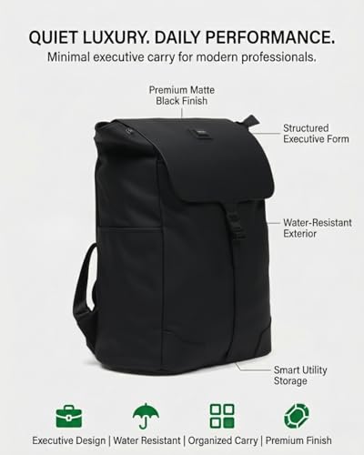 Image of NOIR Executive Backpack, Black, Modern Design with Everyday Functionality
